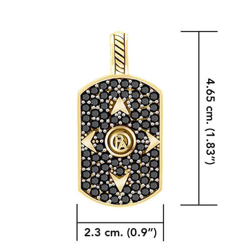 Performance Amulet Solid Yellow Gold Pendant with Black Spinel GPD3714 - Jewelry